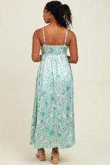 Sage Floral Sleeveless Maxi Dress