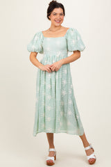 Mint Textured Midi Dress