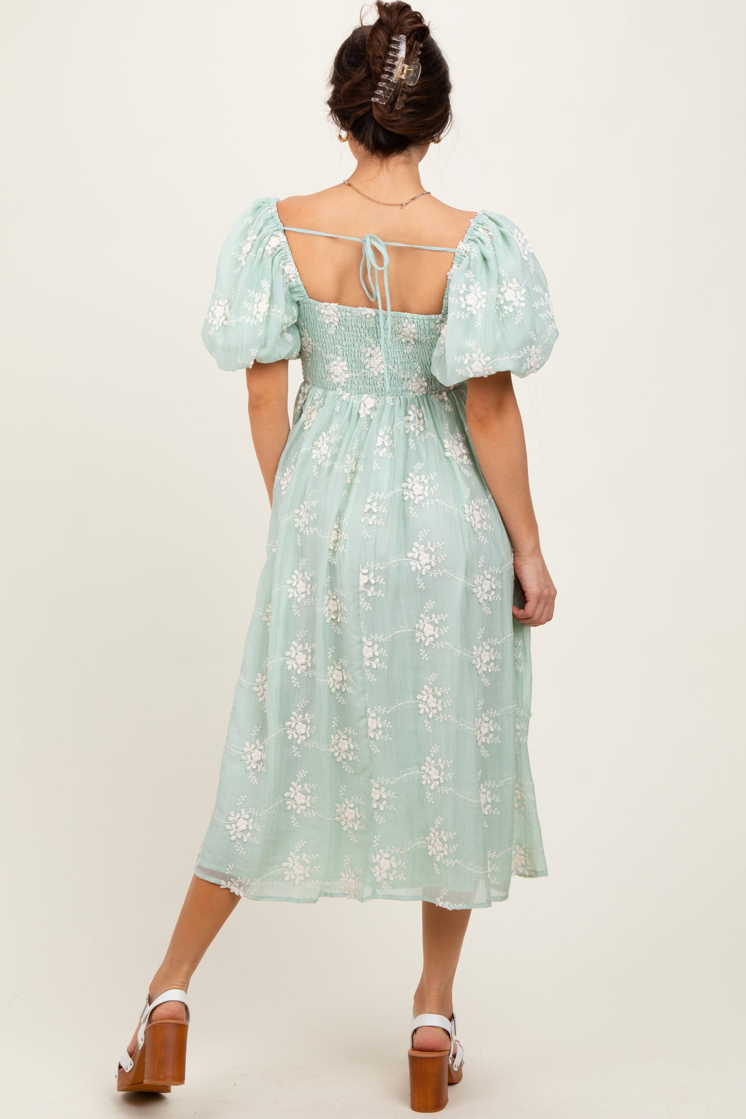 Mint Textured Midi Dress