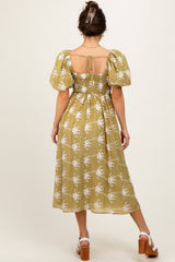 Olive Textured Midi Dress