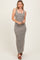 Olive Striped Button Front Sleeveless Maxi Dress