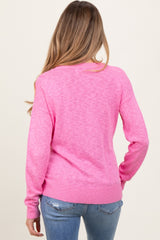 Pink Oversized Slub Knit Maternity Sweater