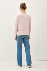 Light Pink Brushed Knit Henley Top