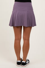 Lavender Back Pleat Maternity Skort