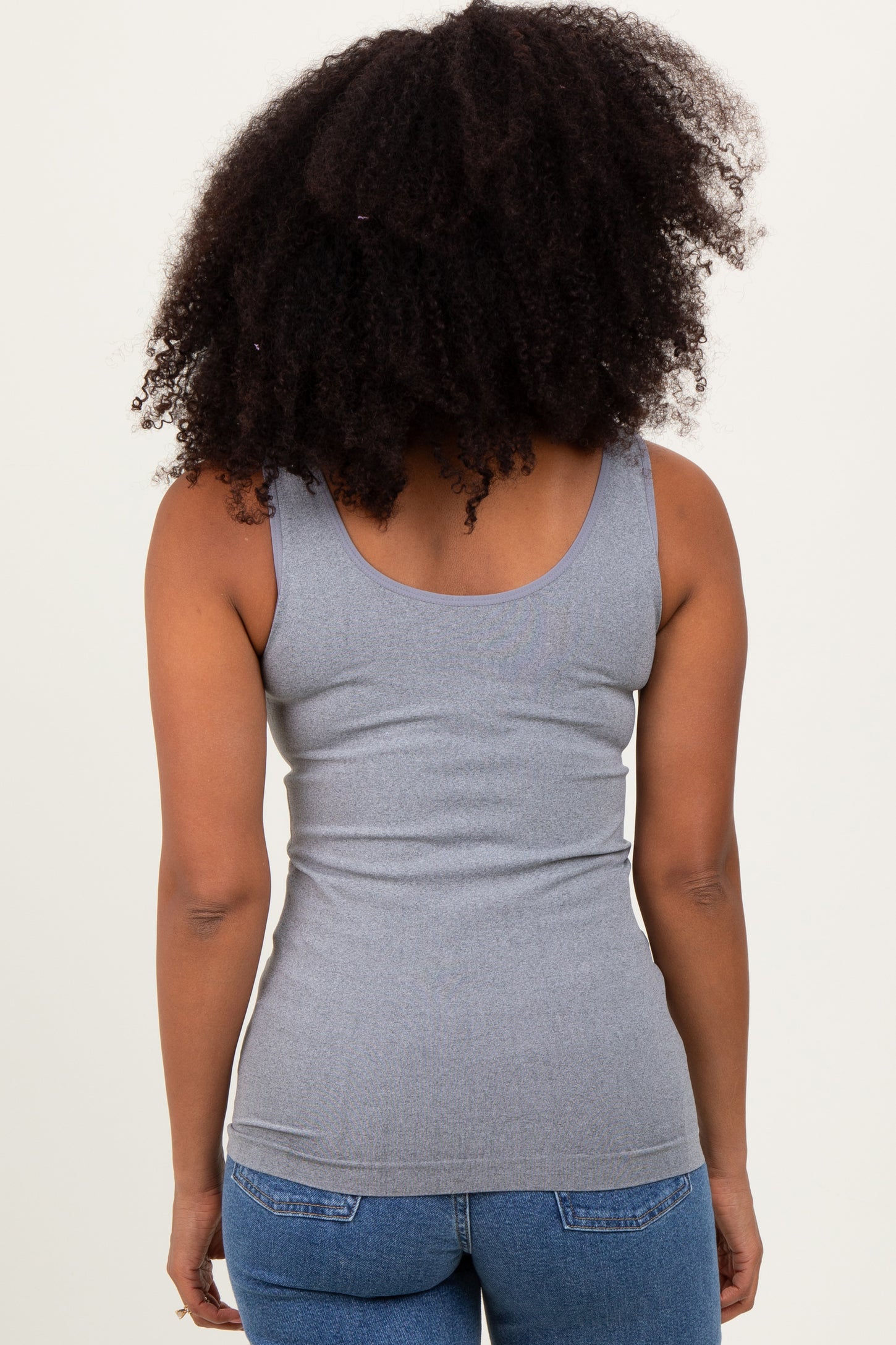 Heather Grey Sleeveless Fitted Tank Top
