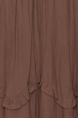 Mocha  Ruffle Tiered Midi Skirt