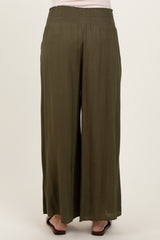 Olive Wide Smock Waist Pants
