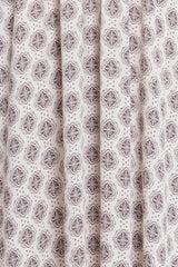 Grey Damask Print Smocked Waistband Midi Skirt