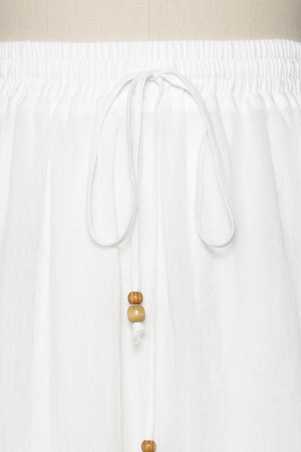 White Drawstring Tiered Maxi Skirt