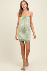 Sage Soft Color Mixed Sweater Tube Maternity Dress