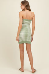 Sage Soft Color Mixed Sweater Tube Maternity Dress