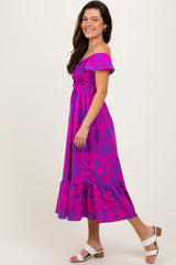 Magenta Multi Smocked Top Maxi Dress