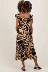 Black Mocha Smocked Top Maternity Midi Dress