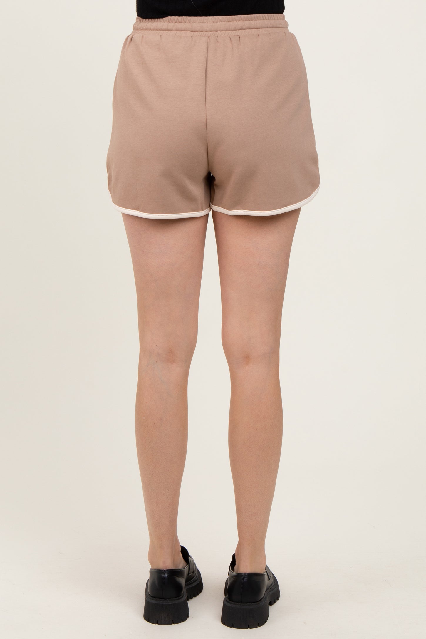 Mocha White Trim Shorts