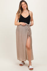 Beige Loose Beach Cover Up Maternity Skirt