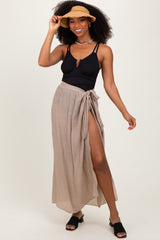 Beige Loose Beach Cover Up Maternity Skirt