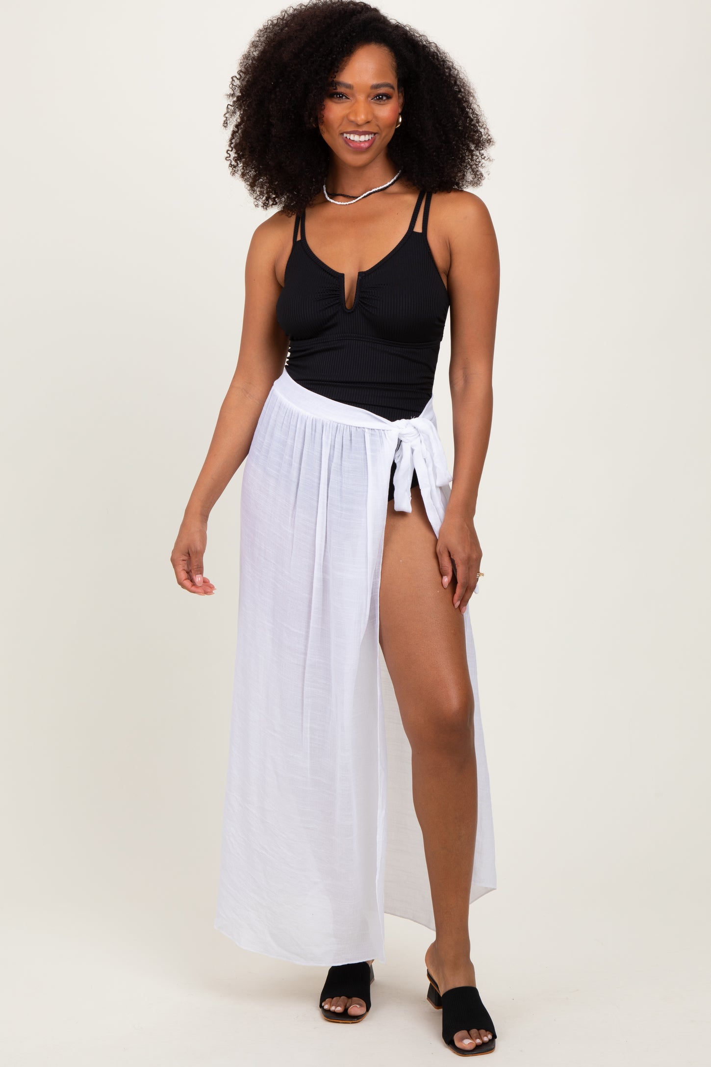 White Loose Beach Cover Up Skirt