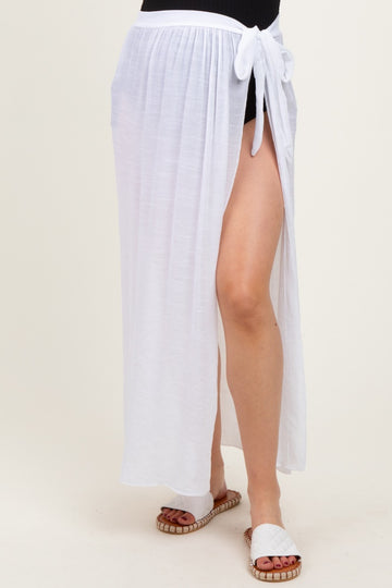 White Loose Beach Cover Up Maternity Skirt