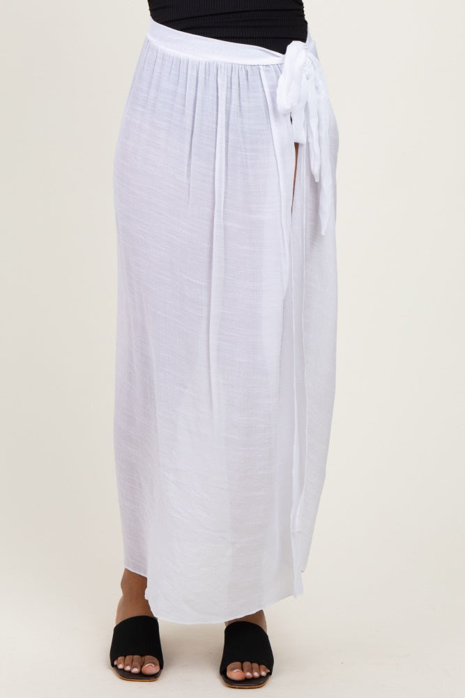 White Loose Beach Cover Up Skirt