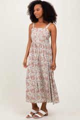 Mint Abstract Print Midi Dress