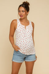 Blue High Rise Cuffed Maternity Denim Shorts