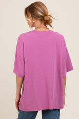 Purple Mineral Washed Oversized Maternity T-Shirt