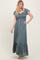Sage Smocked Top Woven Maxi Dress