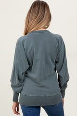 Light Olive Vintage Wash French Terry Maternity Pullover