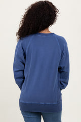 Navy Blue Vintage Wash French Terry Pullover