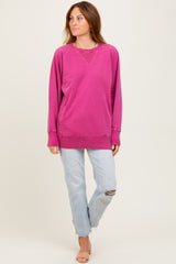 Magenta Vintage Wash French Terry Pullover