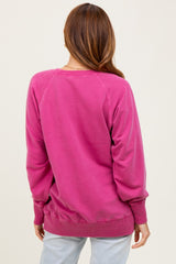 Magenta Vintage Wash French Terry Pullover