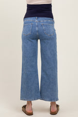 Light Wash Cropped Denim Maternity Jeans