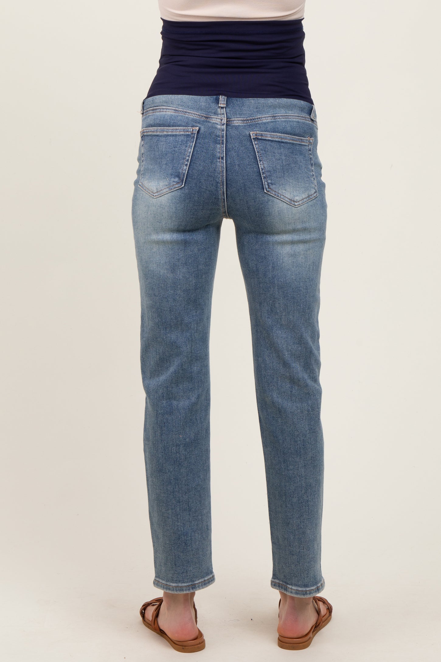 Light Wash Slim Straight Maternity Jeans