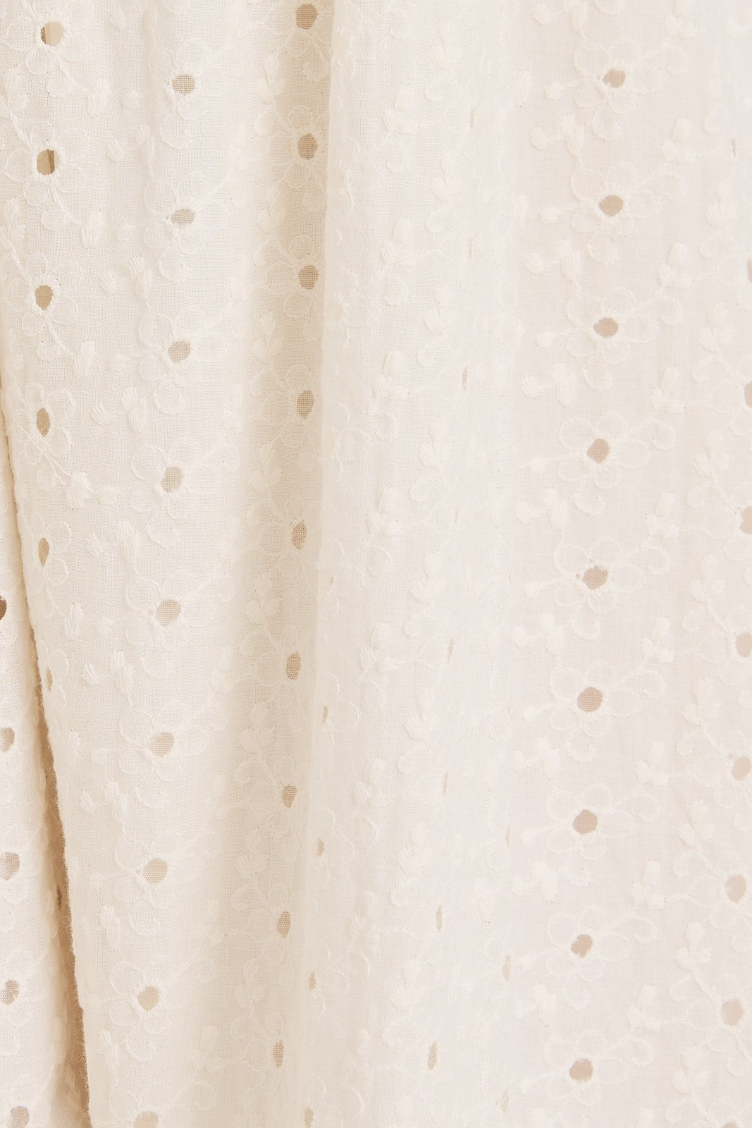 White Eyelet Lace Puff Sleeve Midi Dress