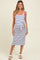 Blue Multi Striped Sleeveless Maternity Midi Dress