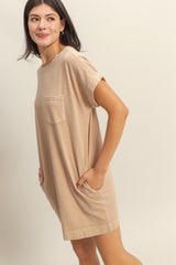 Light Taupe Mini T-Shirt Dress