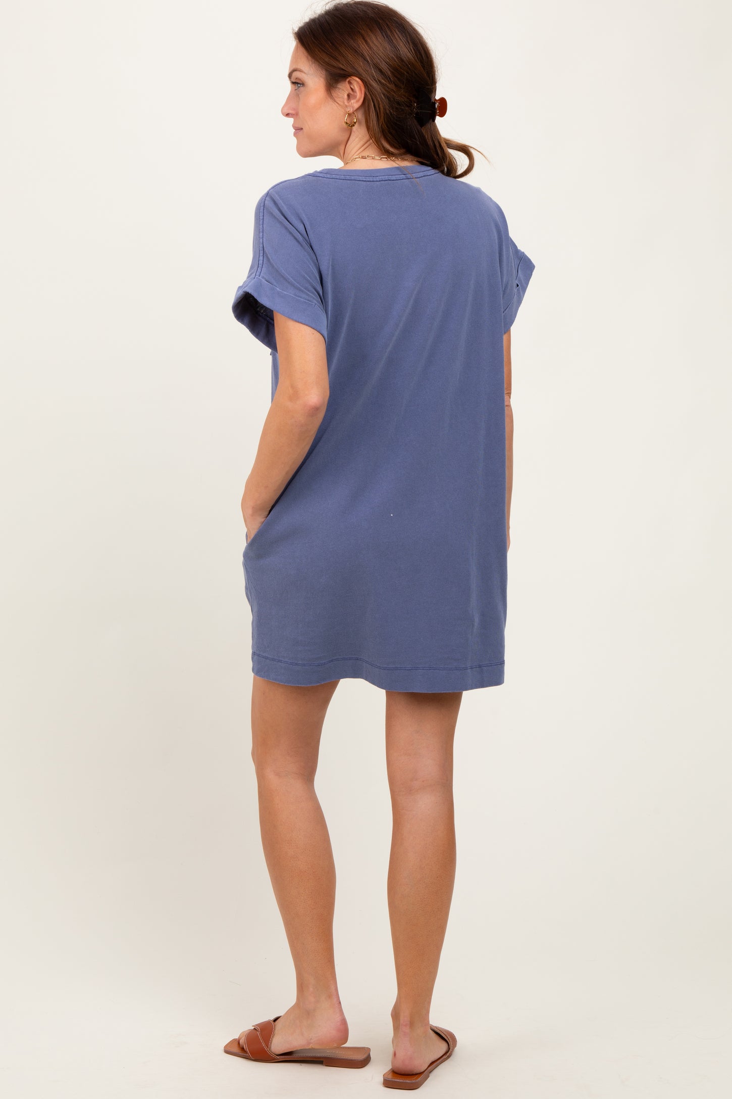 Light Navy Mini T-Shirt Dress