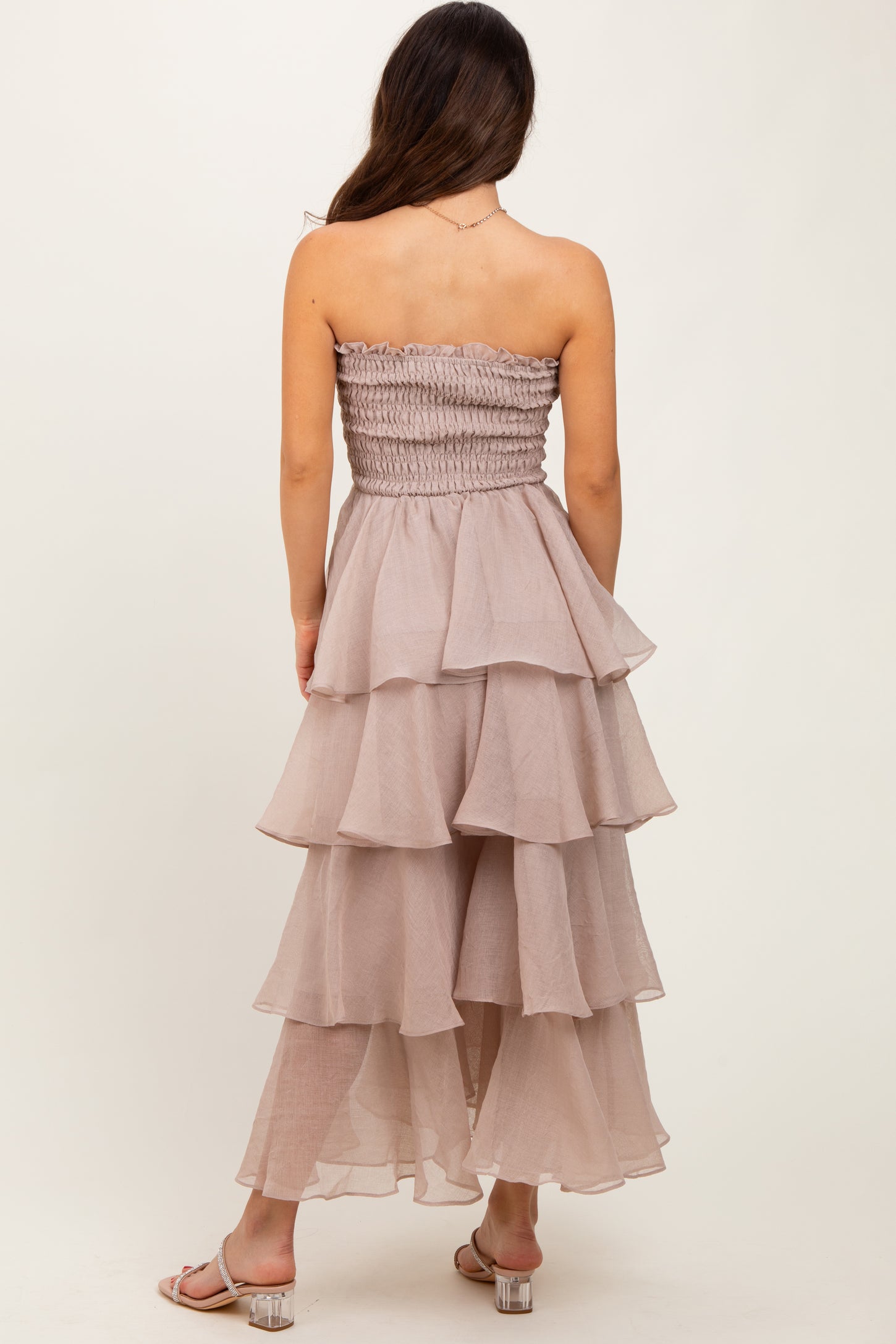 Beige Layered Maxi Dress