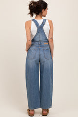 Blue Barrel Leg Maternity Overalls