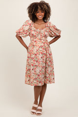 Cream Multi Printed Floral Maternity Maxi Dress