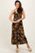 Black Floral Lace Inset Midi Dress