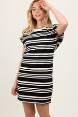 Black Multi-Striped T-Shirt Mini Dress