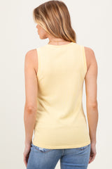 Yellow Knit Piping Detail Sleeveless Maternity Top