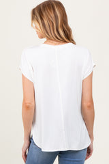 Ivory Dolman Sleeve Round Neck Maternity Top