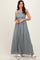 Grey Lace Bodice Cutout Tie Back Maxi Dress