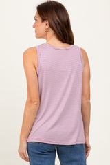 Lavender Striped Tank Top