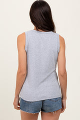 Heather Grey Basic V-Neck Tank Top