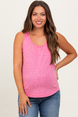 Fuchsia Heather Scoop Neck Maternity Tank Top