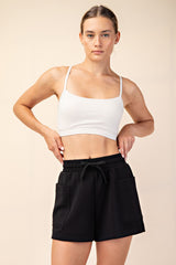 Black Patch Pocket Shorts