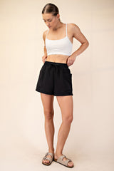 Black Patch Pocket Shorts